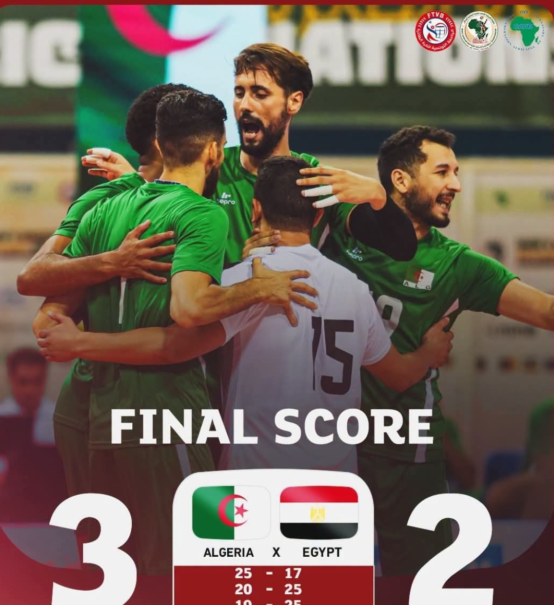 منتخب الجزائر يتأهل إلى نصف نهائي كأس أمم أفريقيا للكرة الطائرة
